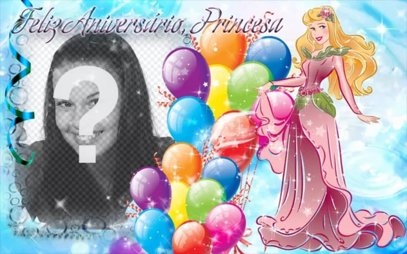 Photo montage pour créer une carte postale à féliciter l'anniversaire de la princesse de la maison. ..