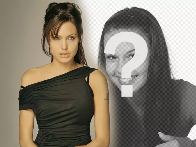 Photomontage avec Angelina Jolie apparaisse à côté de lui. ..