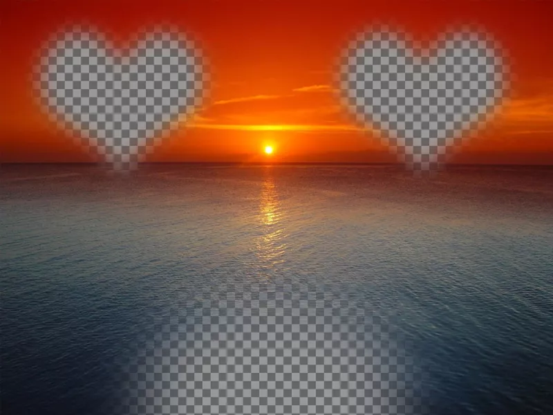 Carte en ligne pour un ciel coucher de soleil orange au-dessus dune mer ..
