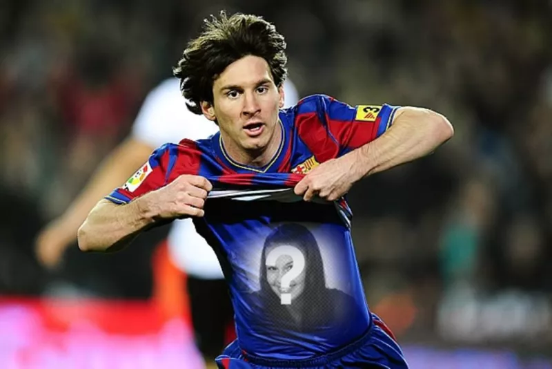 Photomontage de mettre votre photo sur le maillot de Leo Messi. ..