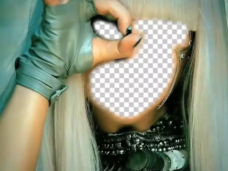 Gros plan de votre visage avec le style de Lady Gaga édition de ce photomontage ..