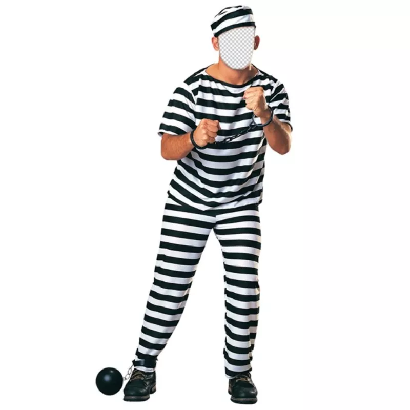Costume dun prisonnier avec des chaînes pour modifier votre photo en ligne ..