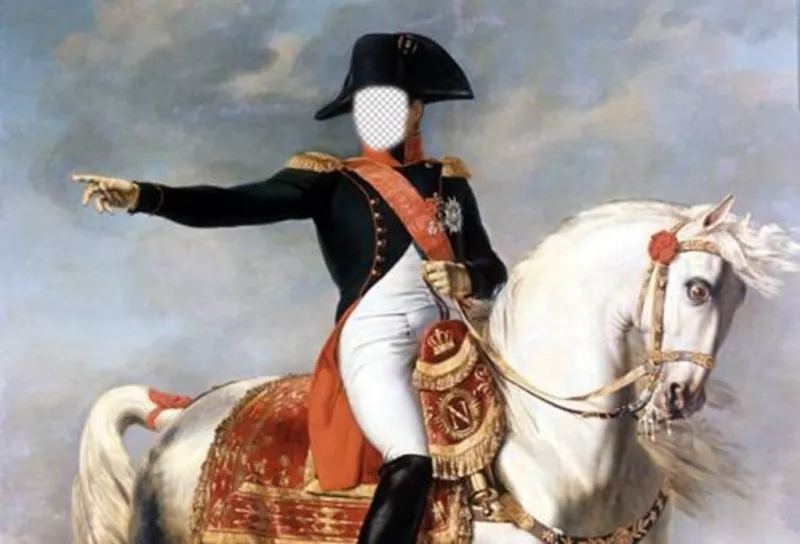 Photomontage avec Napoléon Bonaparte sur son cheval ..