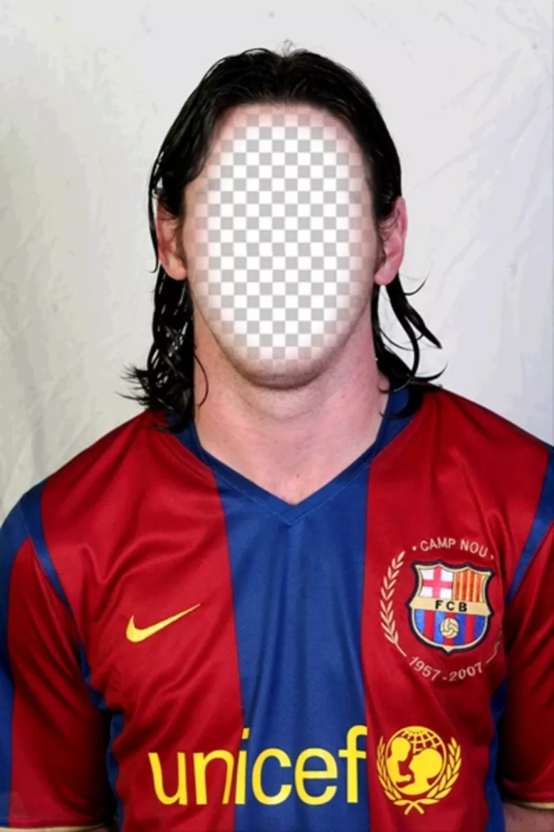 Photomontage de Lionel Messi du FC Barcelone pour ajouter votre visage dans son visage ..