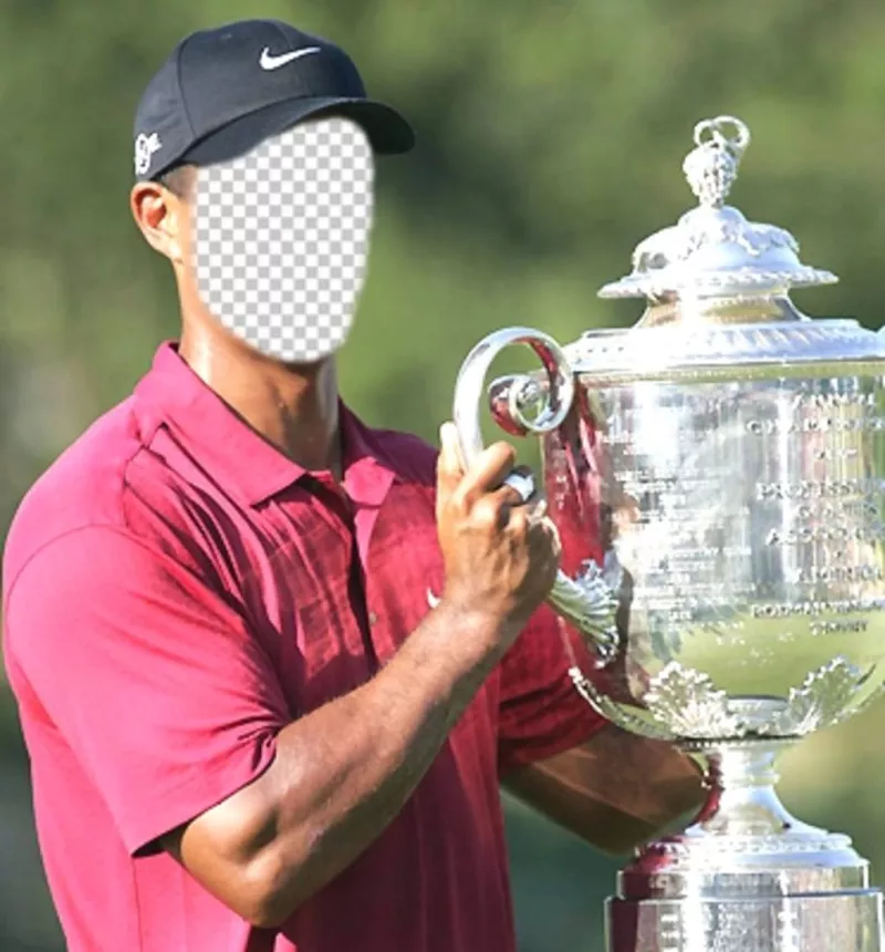 Modèle de Tiger Woods levant un verre pour éditer et mettre un ..