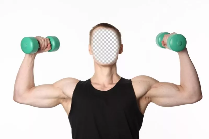 Photomontage dun gars musclé faire poids pour mettre votre visage ..