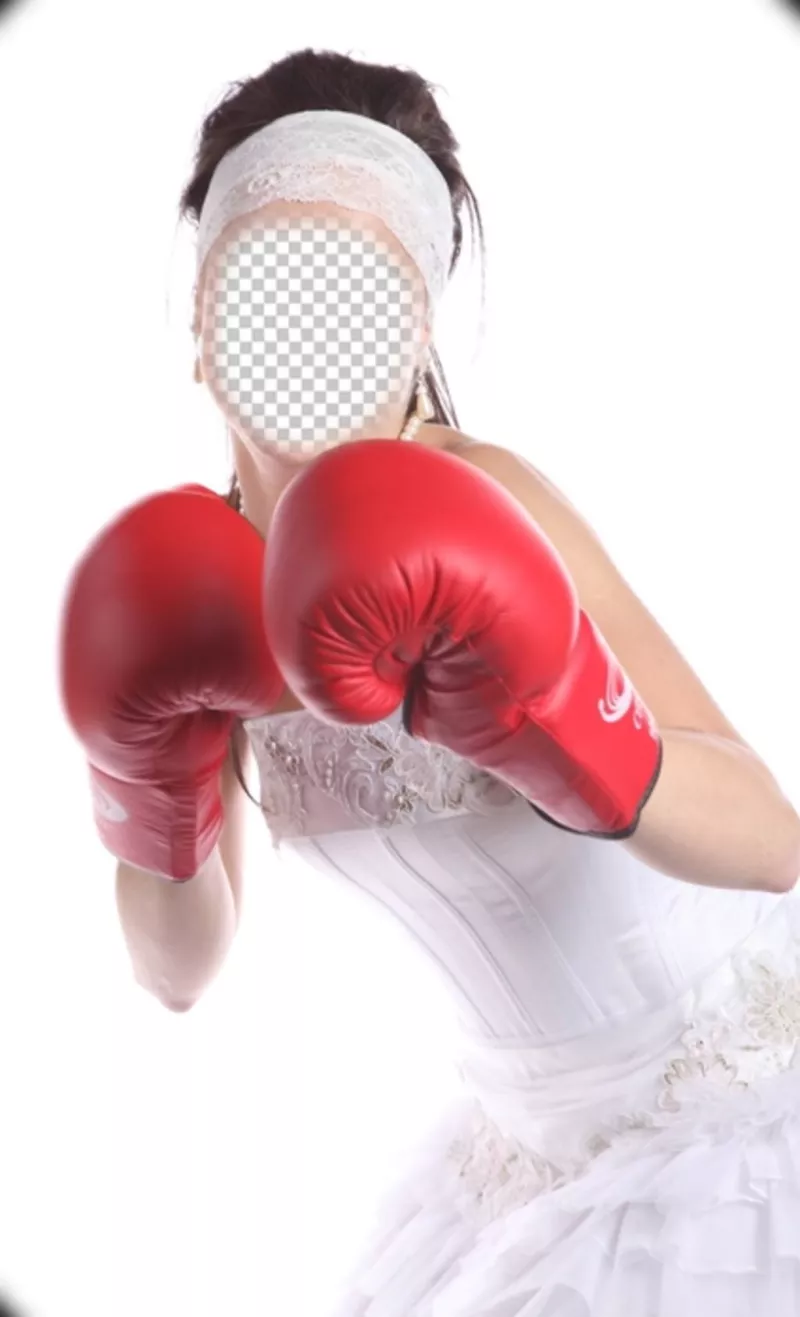 Photomontage dun boxeur mariée féminine de mettre votre visage pour un effet ..