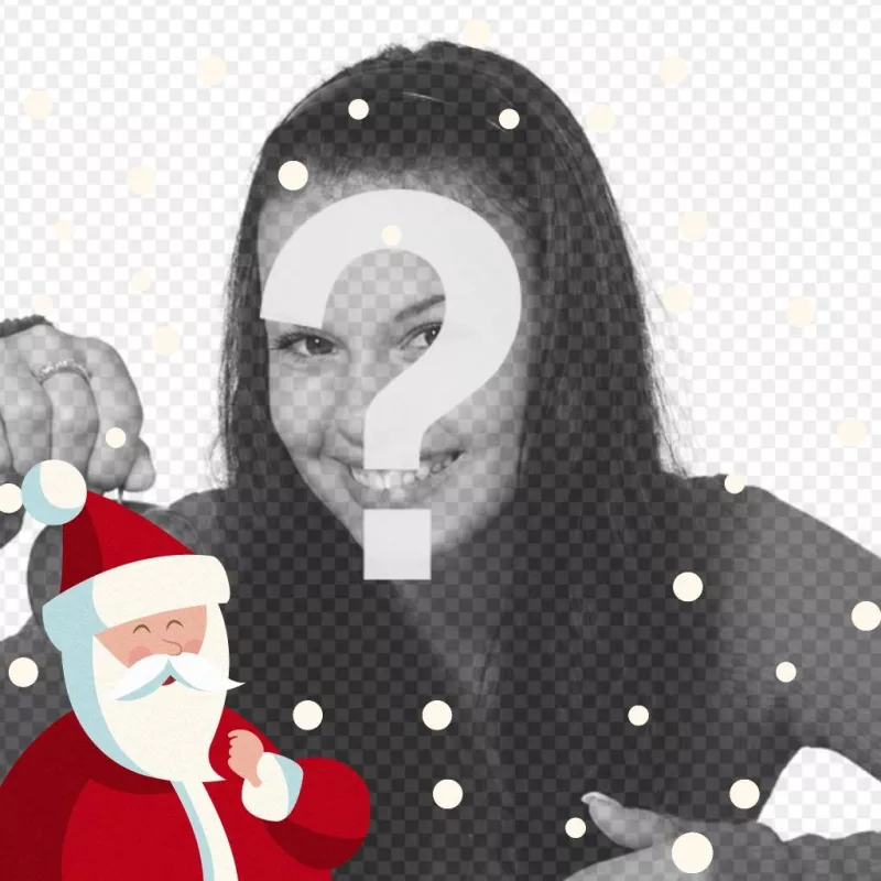 Illustration du Père Noël avec des boules de neige sur votre photo effet en ligne ..