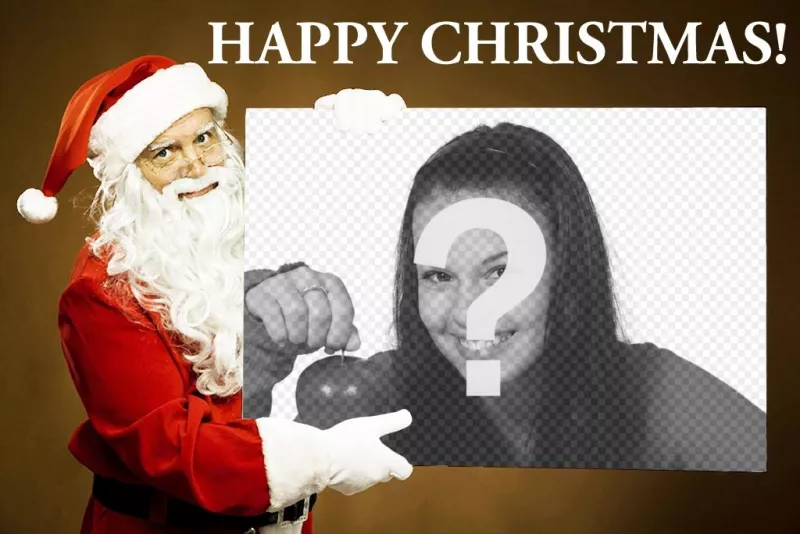 Photomontage pour créer cet amusement de Noël où le Père Noël semble tenir la photo que vous téléchargez et ont une carte originale, vous pouvez envoyer à vos proches et leur souhaiter un Joyeux Noël. Cet effet est gratuit et vous pouvez le modifier avec une..