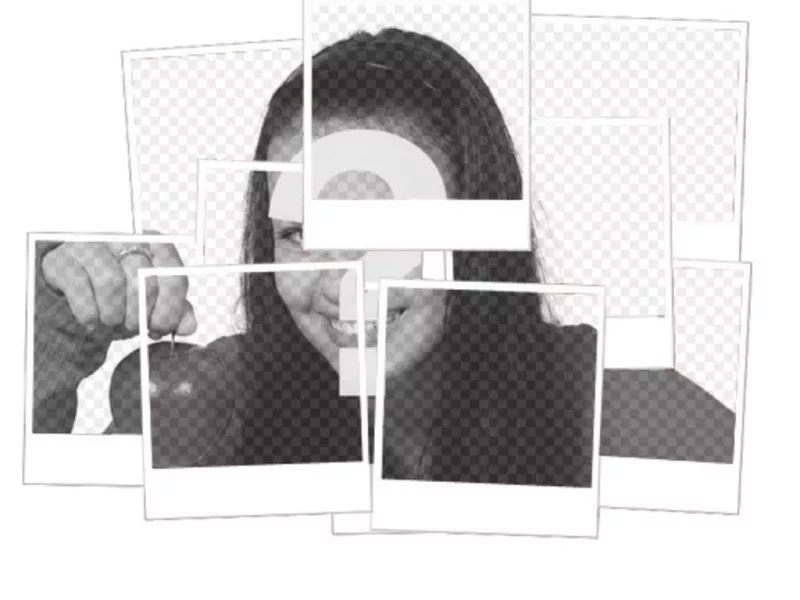 Polaroid photo mosaïque et blanc, effet de mosaïque avec plusieurs..