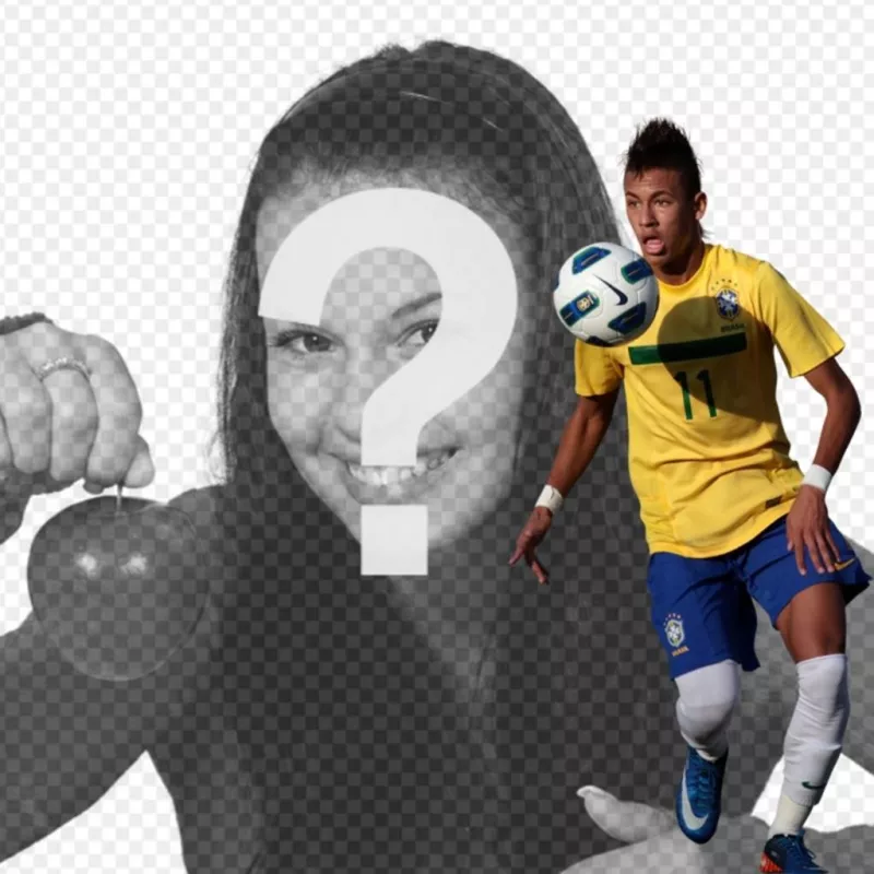 Photomontage où vous pouvez ajouter une photo à côté de Neymar Junior avec le Brésil..