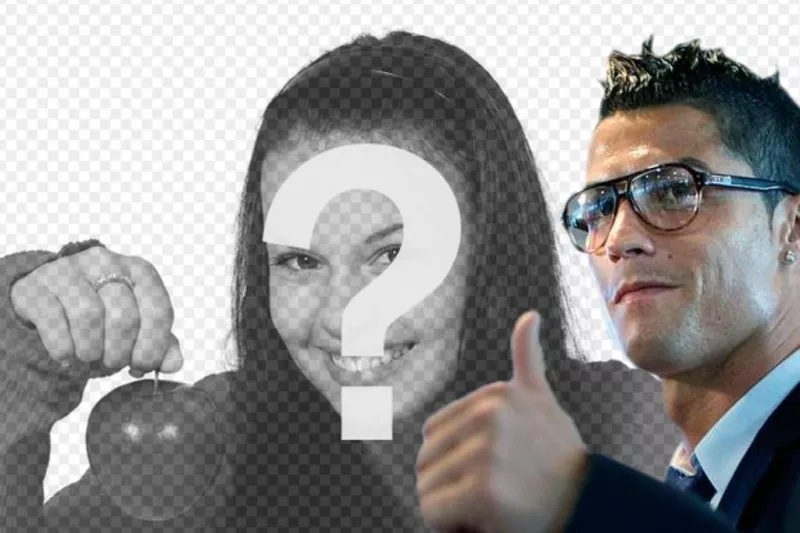Photomontage dans lequel vous pouvez mettre dans votre photo Cristiano Ronaldo faisant le signe..