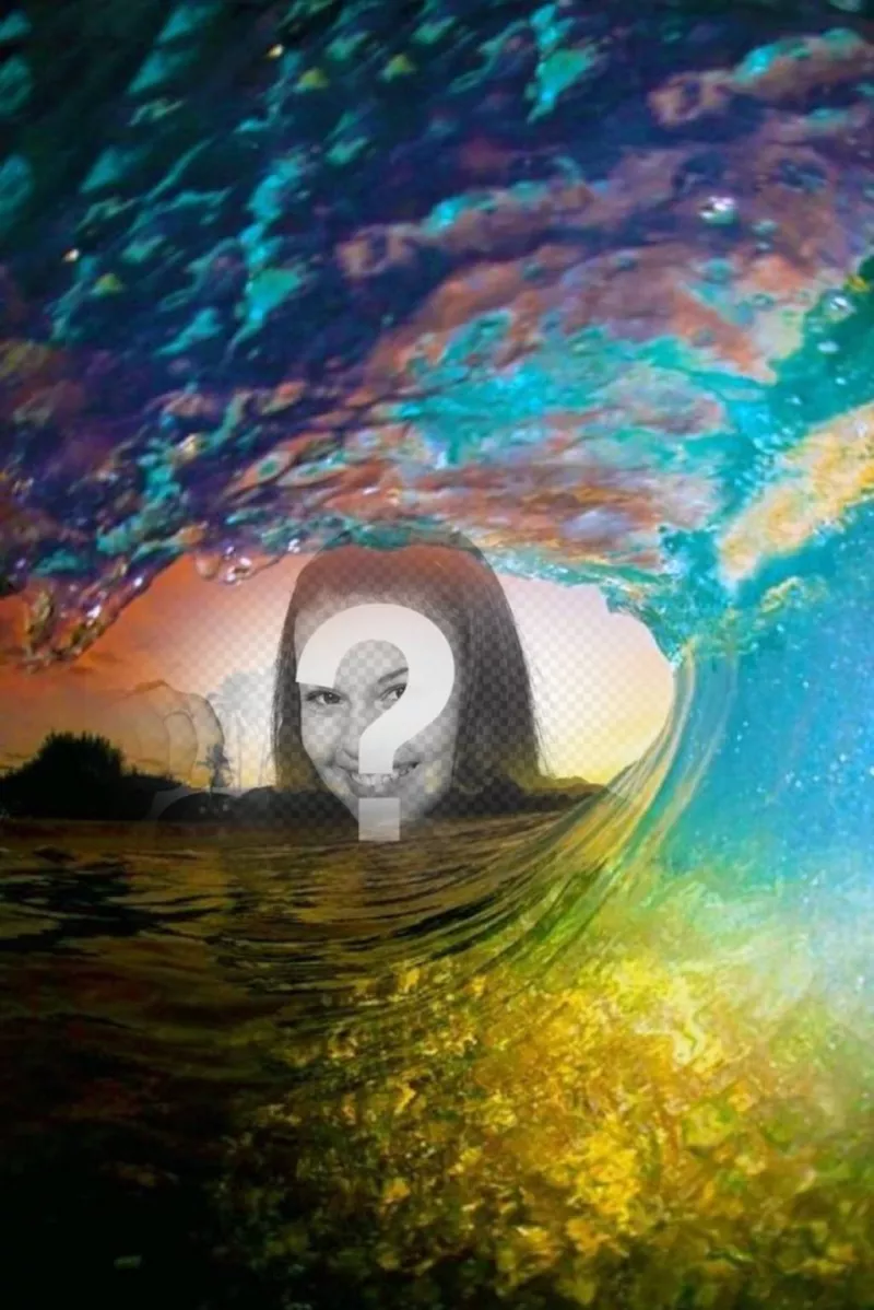 Collage de mettre une image au milieu dune vague. ..