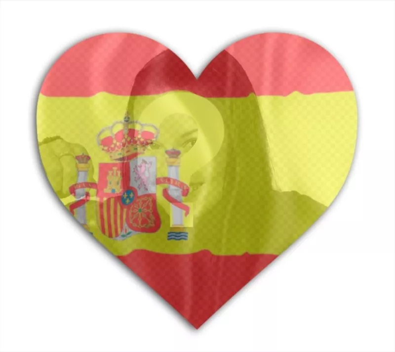Effet photo du drapeau de lEspagne en forme de coeur pour photo de profil sur lequel vous pouvez ajouter votre photo en..