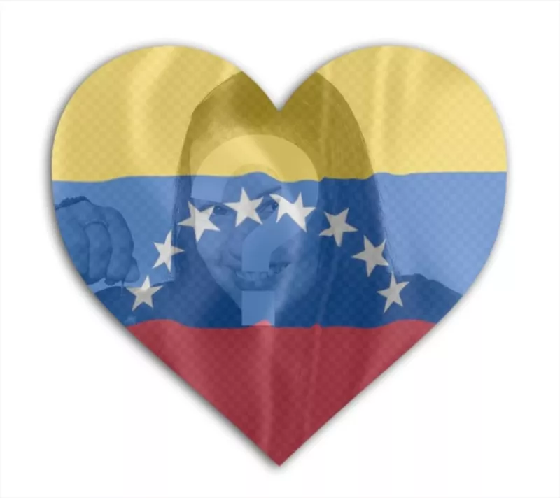 Montage photo de coeur Venezuela forme drapeau à mettre sur votre photo de..