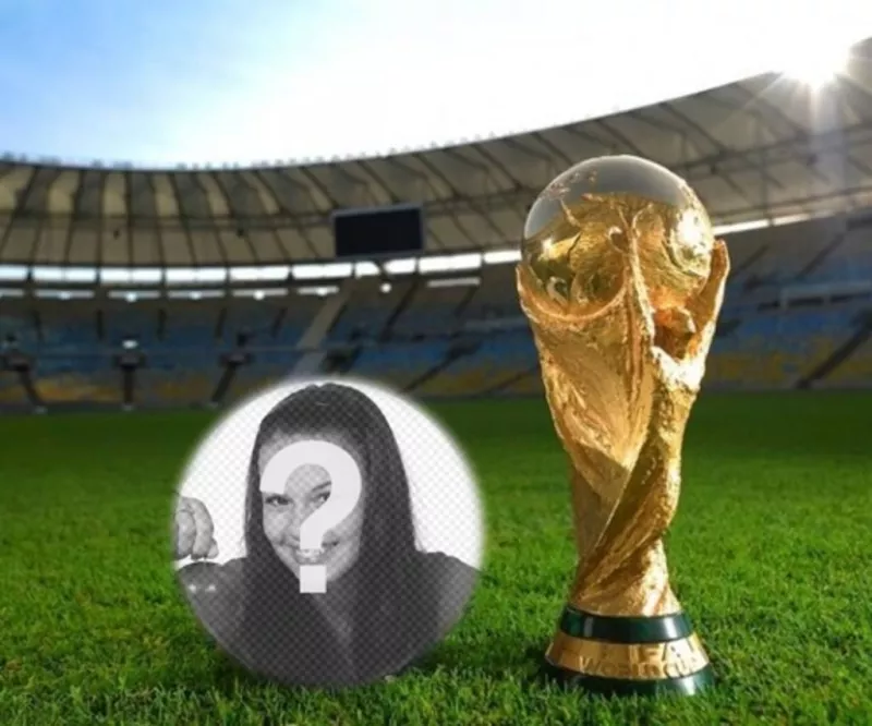 Photomontage avec la coupe du monde de mettre une photo en forme de boule. ..