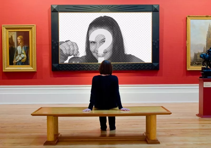Photomontage de mettre votre image dans un musée dart, dans les yeux dun visiteur. ..