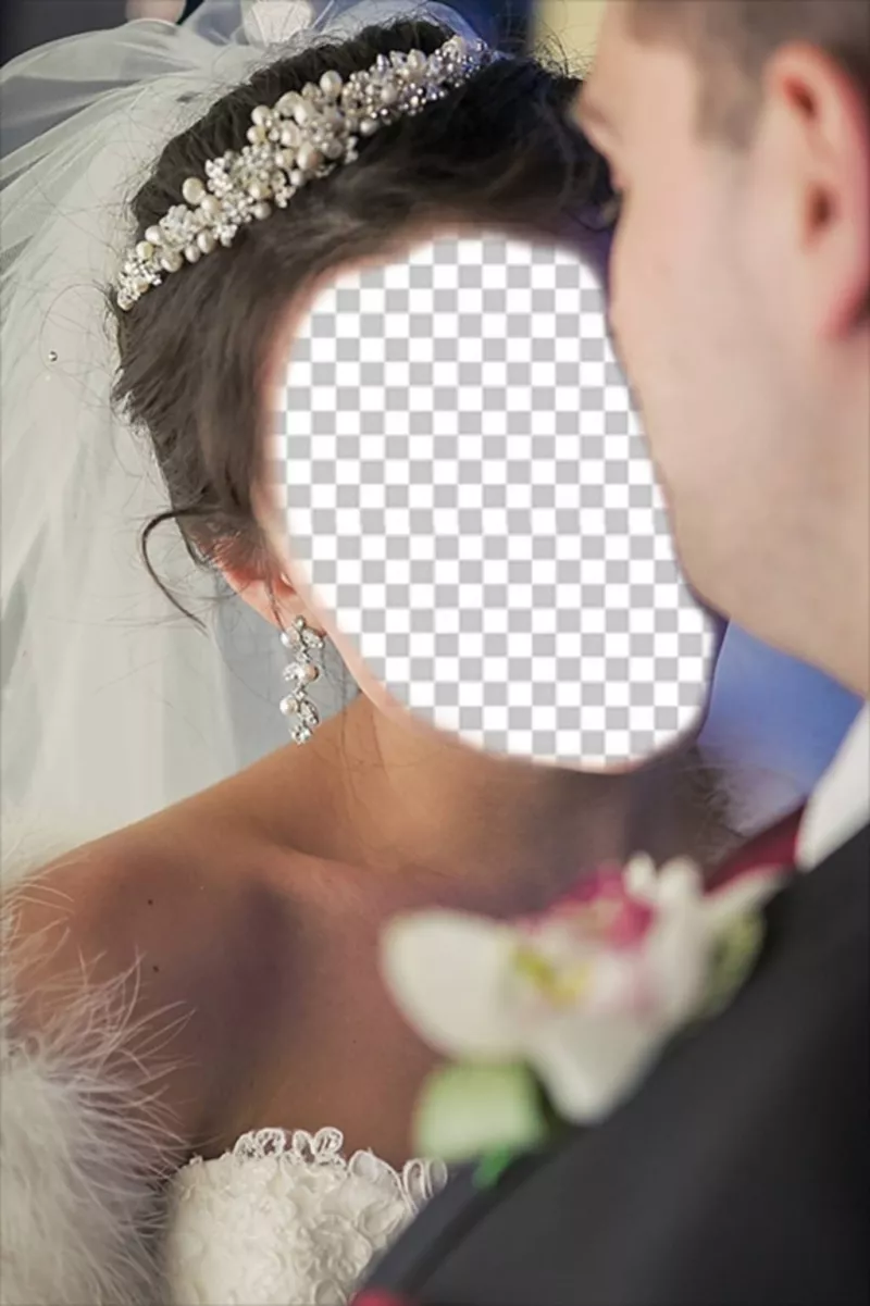 Photomontage du visage pour devenir la star du mariage. ..