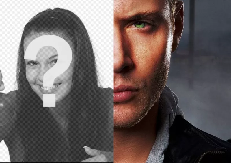 Créer un photomontage fusion moitié du visage de Jensen Ackless vôtre rivalizing vers le côté opposé. ..