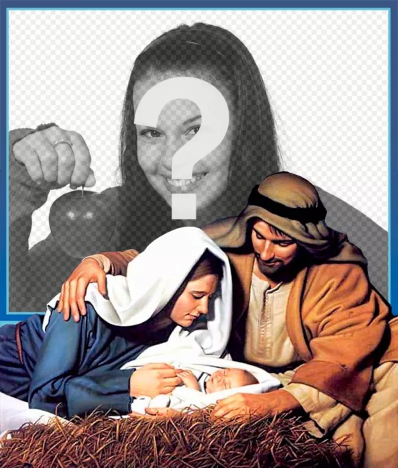 Carte de Noël Jesus Manger pour télécharger votre photo ..