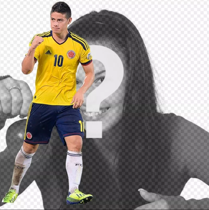 Pose avec James Rodriguez de la sélection de la Colombie. ..