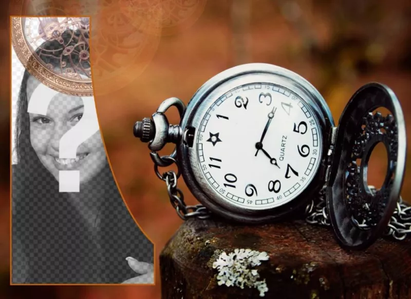 Créez un collage de style vintage avec une montre de poche. ..