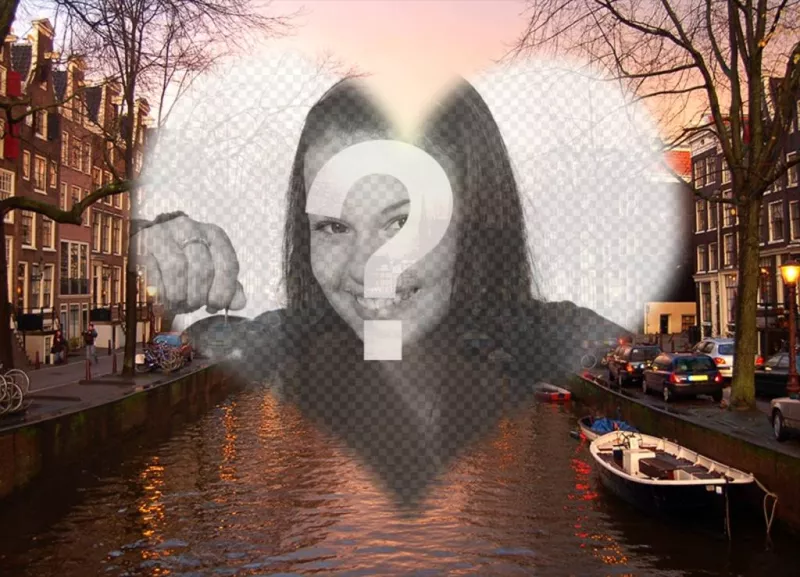 Carte postale dans un canal dAmsterdam ..