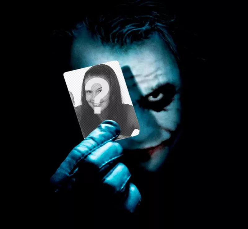 Mettez votre photo sur une carte qui tient le Joker de Batman. ..
