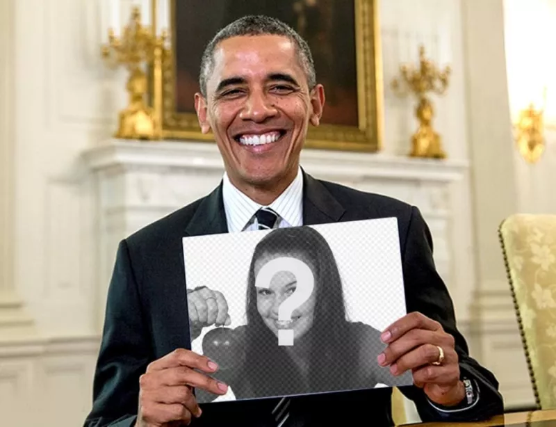 Photomontage de mettre votre photo sur ce signe tenu par Obama ..