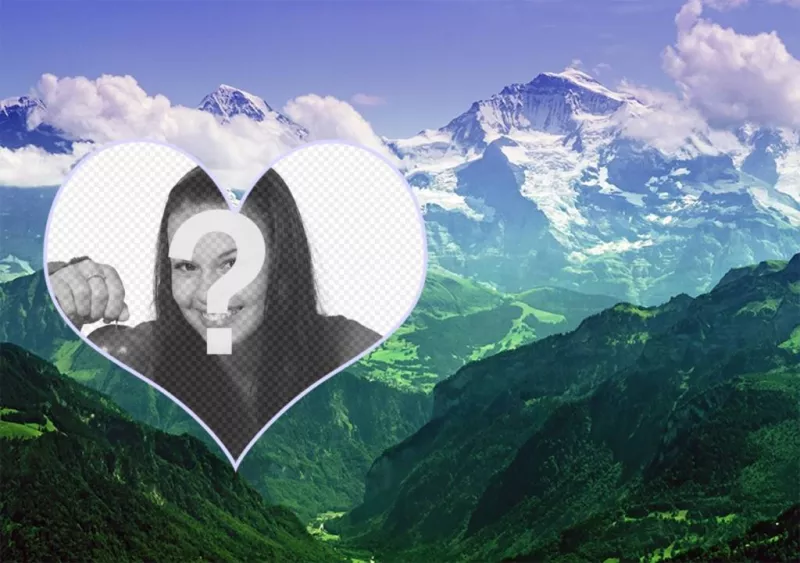 Collage de mettre votre photo dans un paysage de montagnes ..