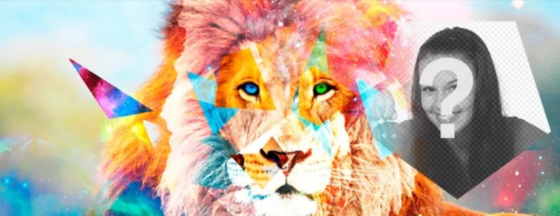 Hipster photo de couverture pour Facebook avec un lion ..