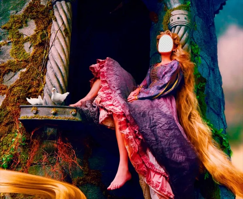 Avec ce photomontage, vous serez la princesse conte Rapunzel dans sa tour. ..