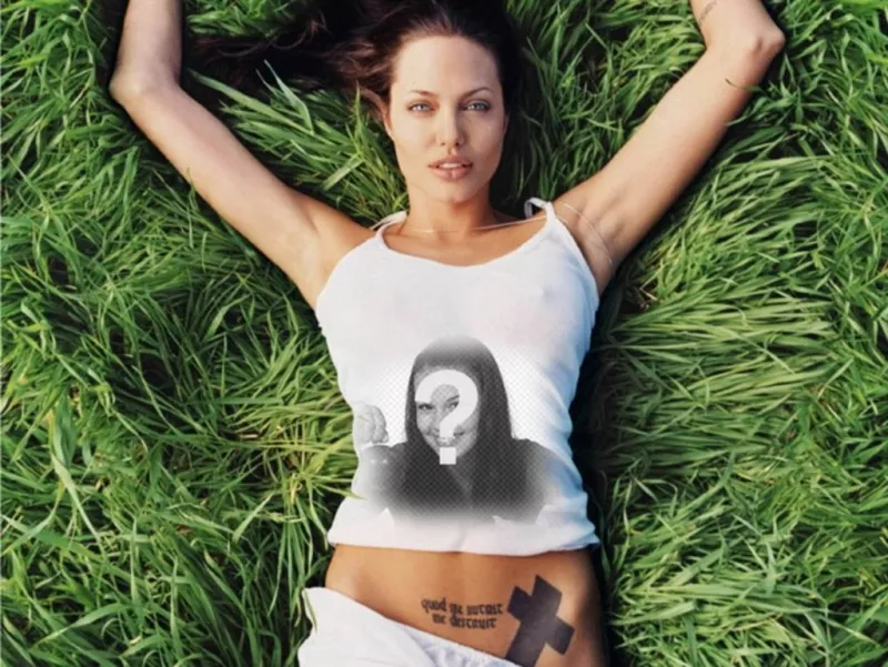 Avec cet effet de photo que vous allez énoncés dans la chemise de la sexy Angelina Jolie. ..