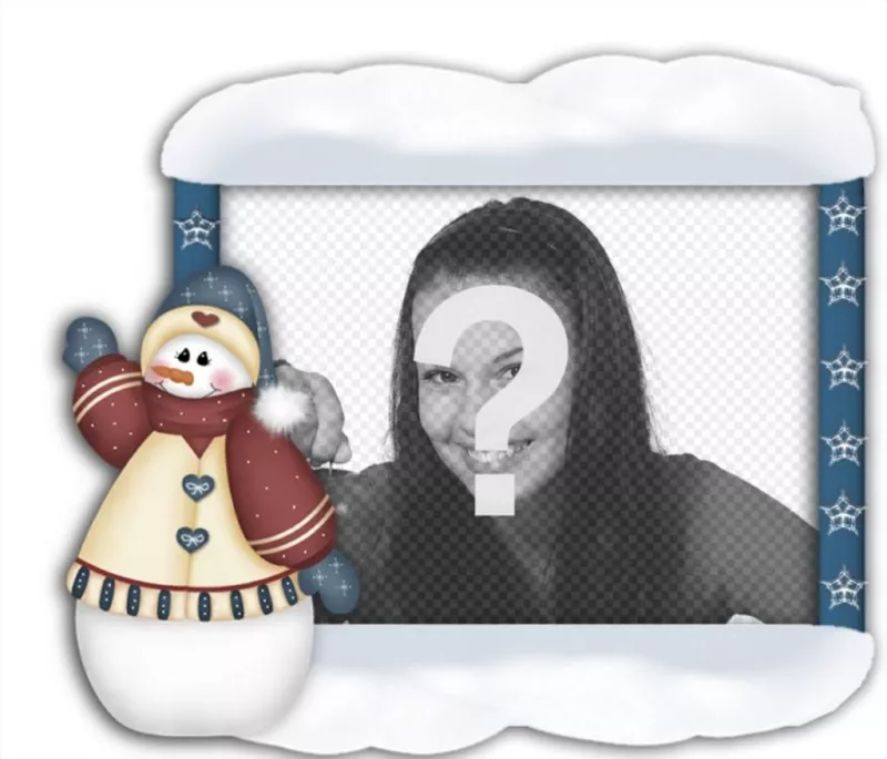 Encadrer vos photos avec bonhomme de neige de Noël, vous pouvez le faire en ligne et de mettre votre..