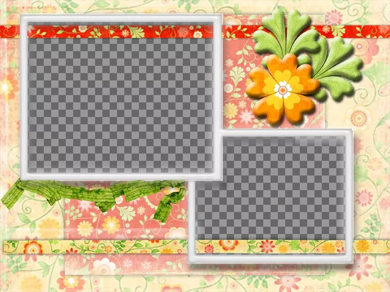 Collage de fleurs à customiser avec deux photos en ligne ..