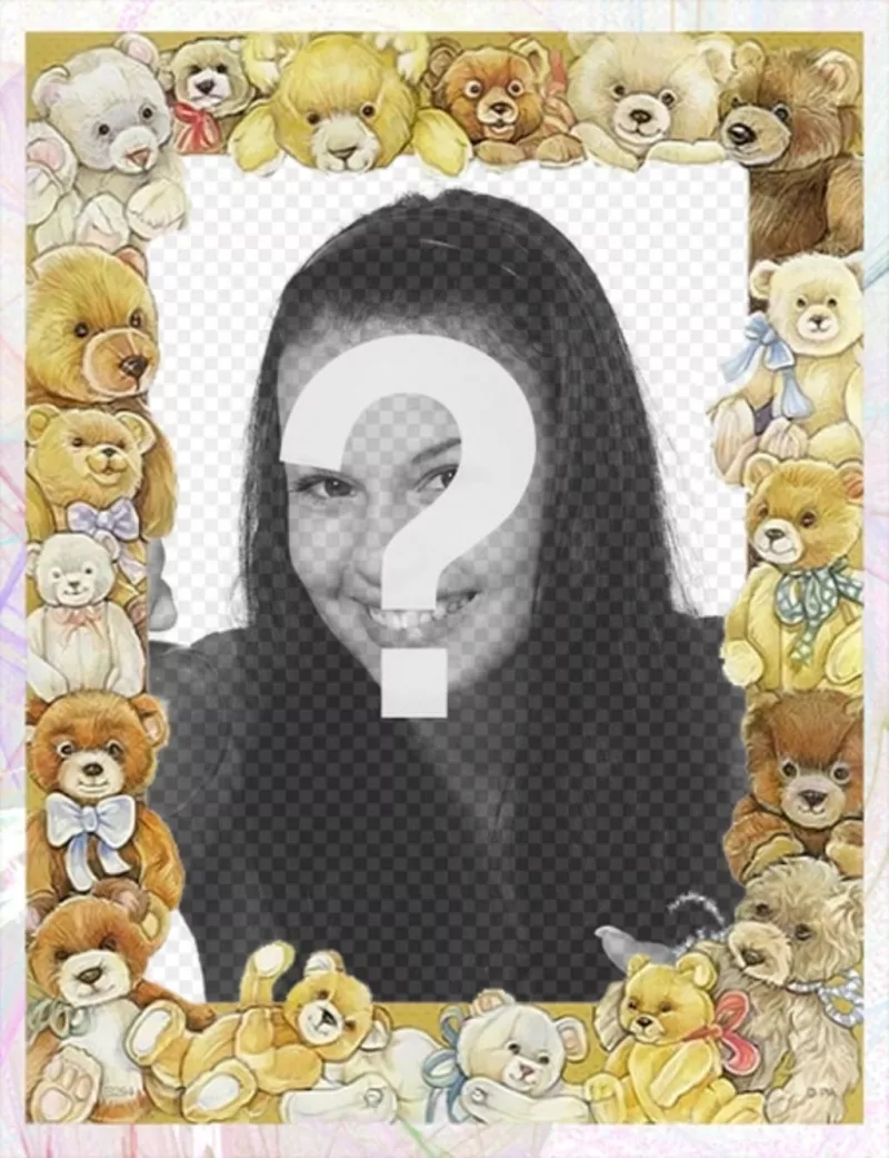 Cadre photo avec des photos de bébés ours autour de votre..