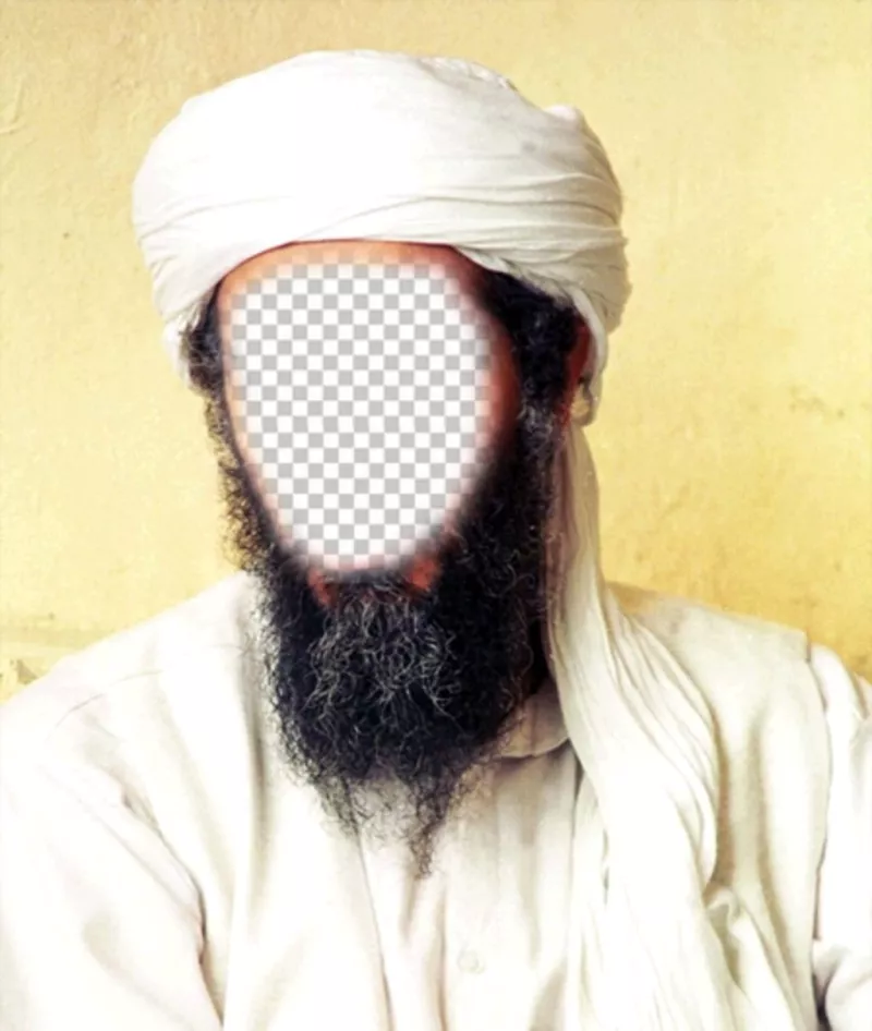 Photomontage dOussama Ben Laden pour mettre votre visage sur son visage ..