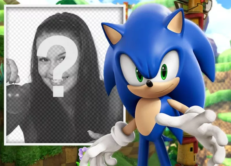 Effet photo avec Sonic à customiser avec votre photo préférée ..