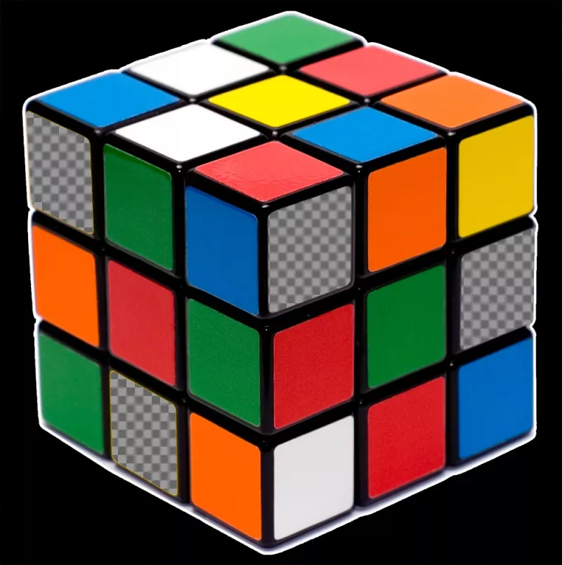effet dorigine pour ajouter quatre photos à lintérieur du cube Rubik ..