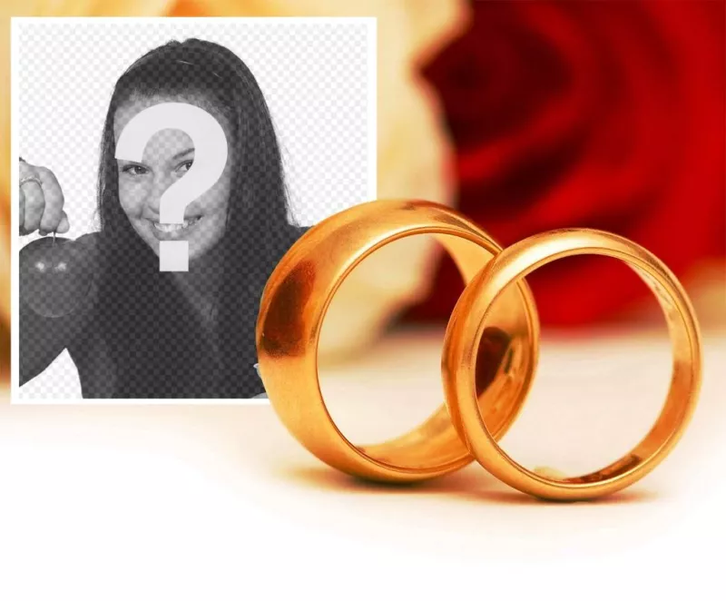 effet romantique dengagement avec deux anneaux dor pour ajouter une photo ..