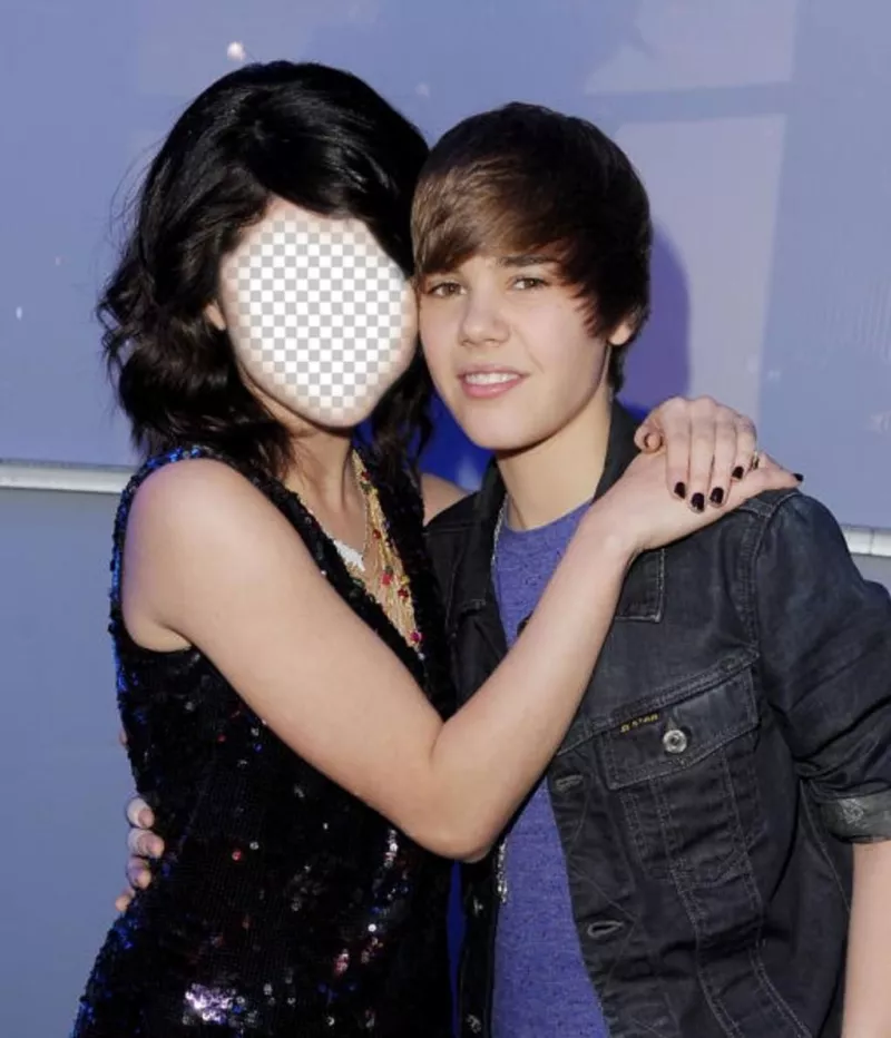 Photomontage de Justin Bieber avec une fille de mettre votre visage. ..