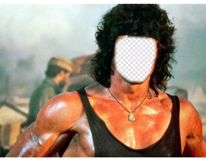 Photomontage que vous pouvez mettre le visage que vous voulez dans le corps de Rambo ..