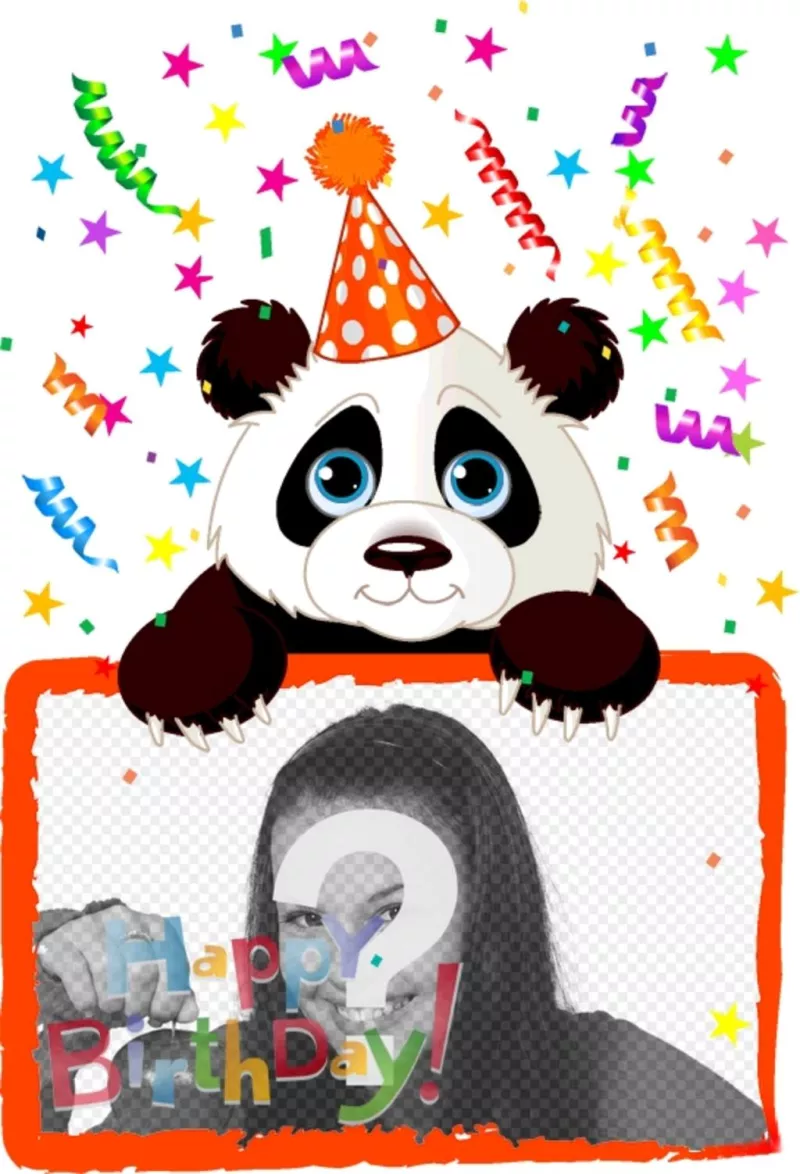 Anniversaire salutation carte postale avec un panda ..