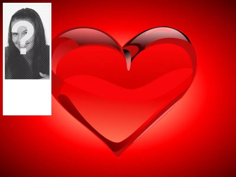 Fond Twitter avec un grand coeur rouge en relief où vous pouvez mettre votre photo en..