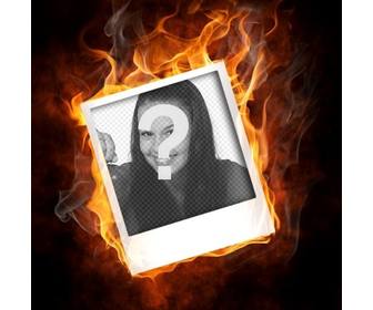 Cadre qui simule votre photo est en feu.