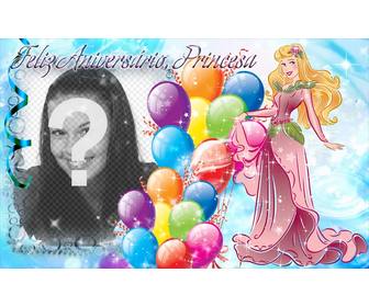 photo montage pour creer une carte postale feliciter lquotanniversaire princesse maison
