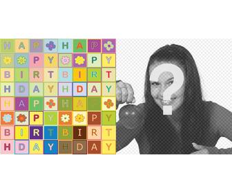 carte dquotanniversaire joyeux anniversaire au texte comme un puzzle couleur