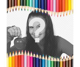 cadre photo avec des crayons couleur ideal pour les enfants