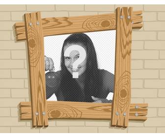 cadre photo effet bande dessinee bois ou vous pouvez mettre votre photo
