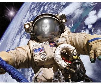 photomontage lquotastronaute sur une sortie dans lquotespace pour mettre votre photo